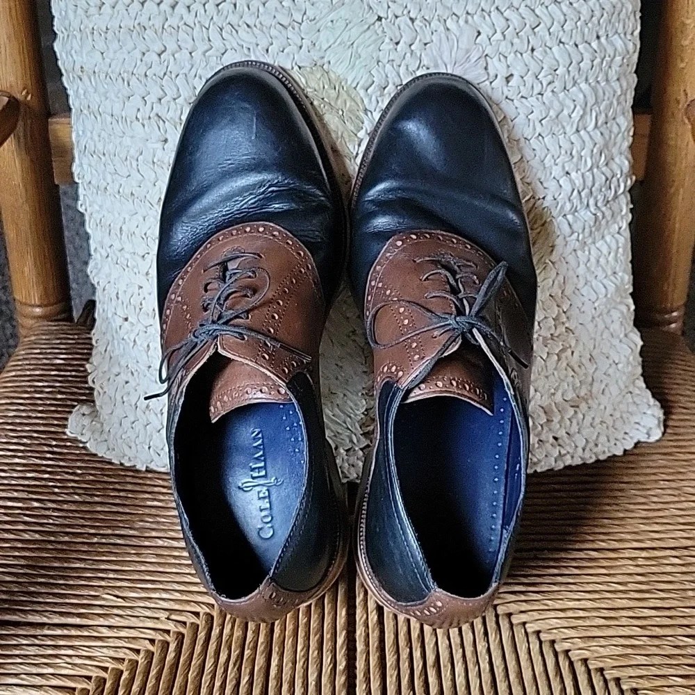 Cole Haan brown and black loafers/oxfords, size 10.5M